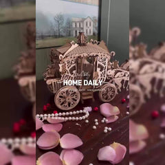 3D Pumpkin Cart Wooden Puzzle DIY Model Toy Gift Giving