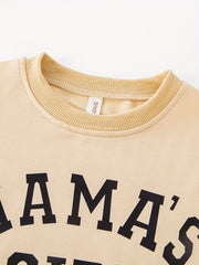 Girls 'Mama's Girl' Print Sweatshirt Top for Sports Casual Outfit