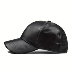 Unisex PU Leather Baseball Cap Stylish Dad Hat Outdoor Sunshade Sports Hats