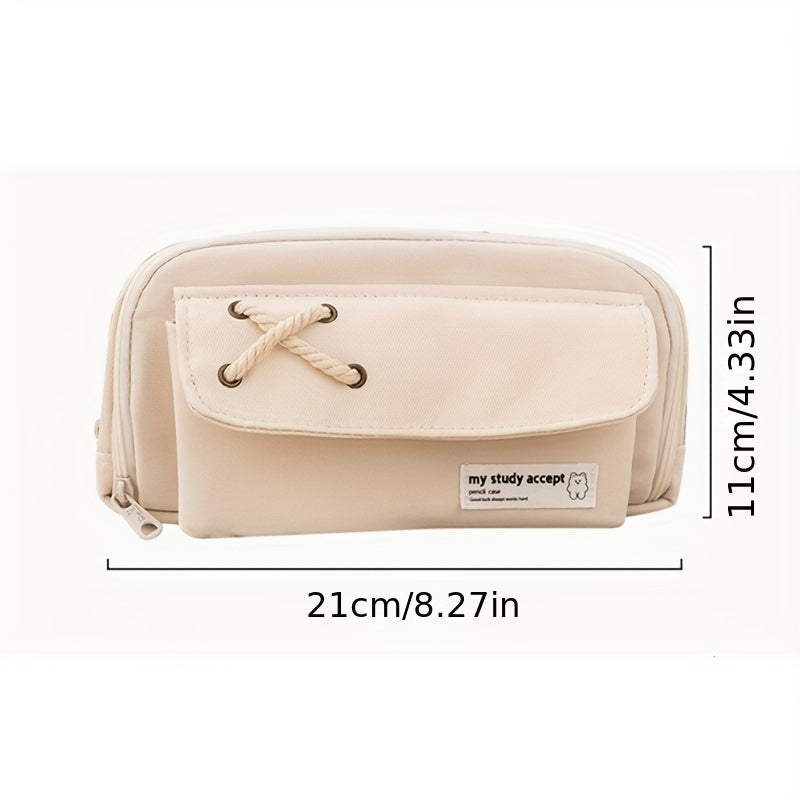 Large Capacity Pencil Bag Soft Cloth Student School Supplies Storage Bag