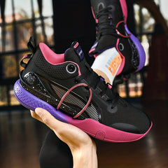 Men's Bball Shoes Comfy Non Slip Lace Up Sneakers