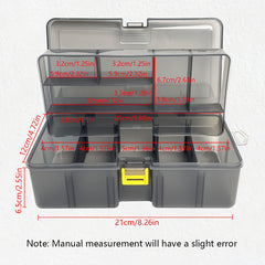Double Layer Tool Storage Box with Grids & Handles - Screw Organizer