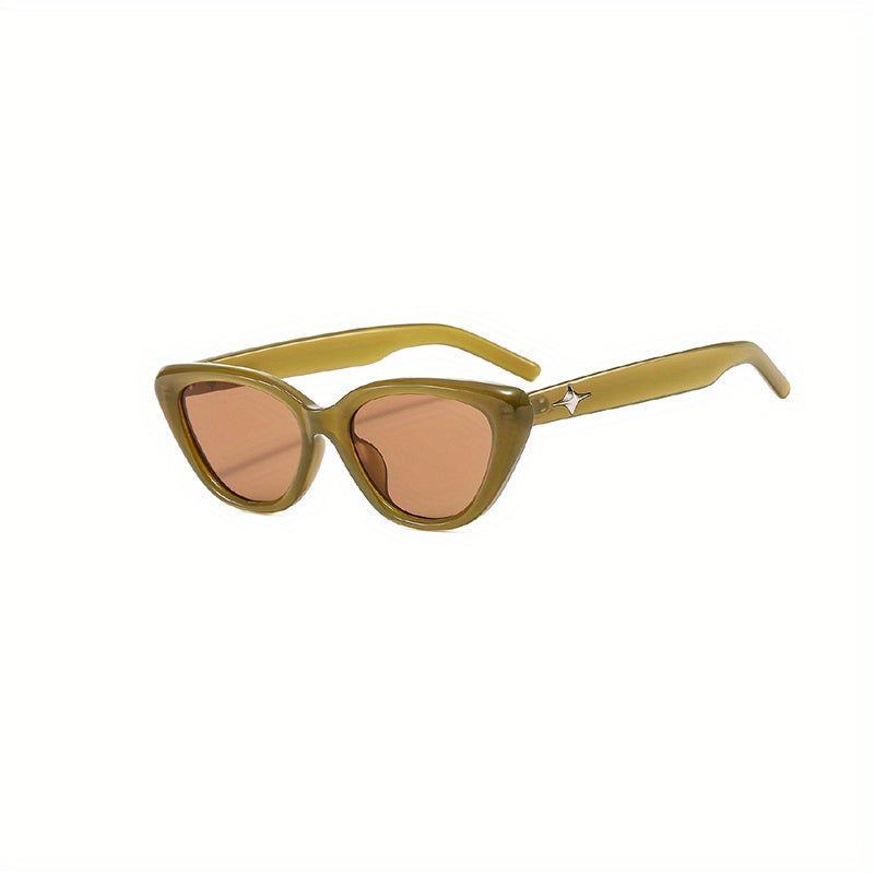 Vintage Triangle Cat Eye Sunglasses UV400 Eyewear For Men