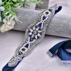 Rhinestone & Faux Pearl Bridal Sash for Parties