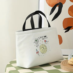 Printed Planet Lunch Bag Insulated Waterproof Large Capacity