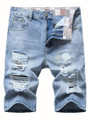 Men's Distressed Denim Shorts for Summer