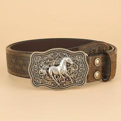 Vintage Cowboy Style Leather Belt for Men