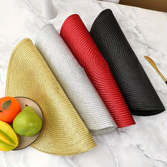 6pcs Colorful Round Cotton Placemat Insulation Mat Cutlery Mat