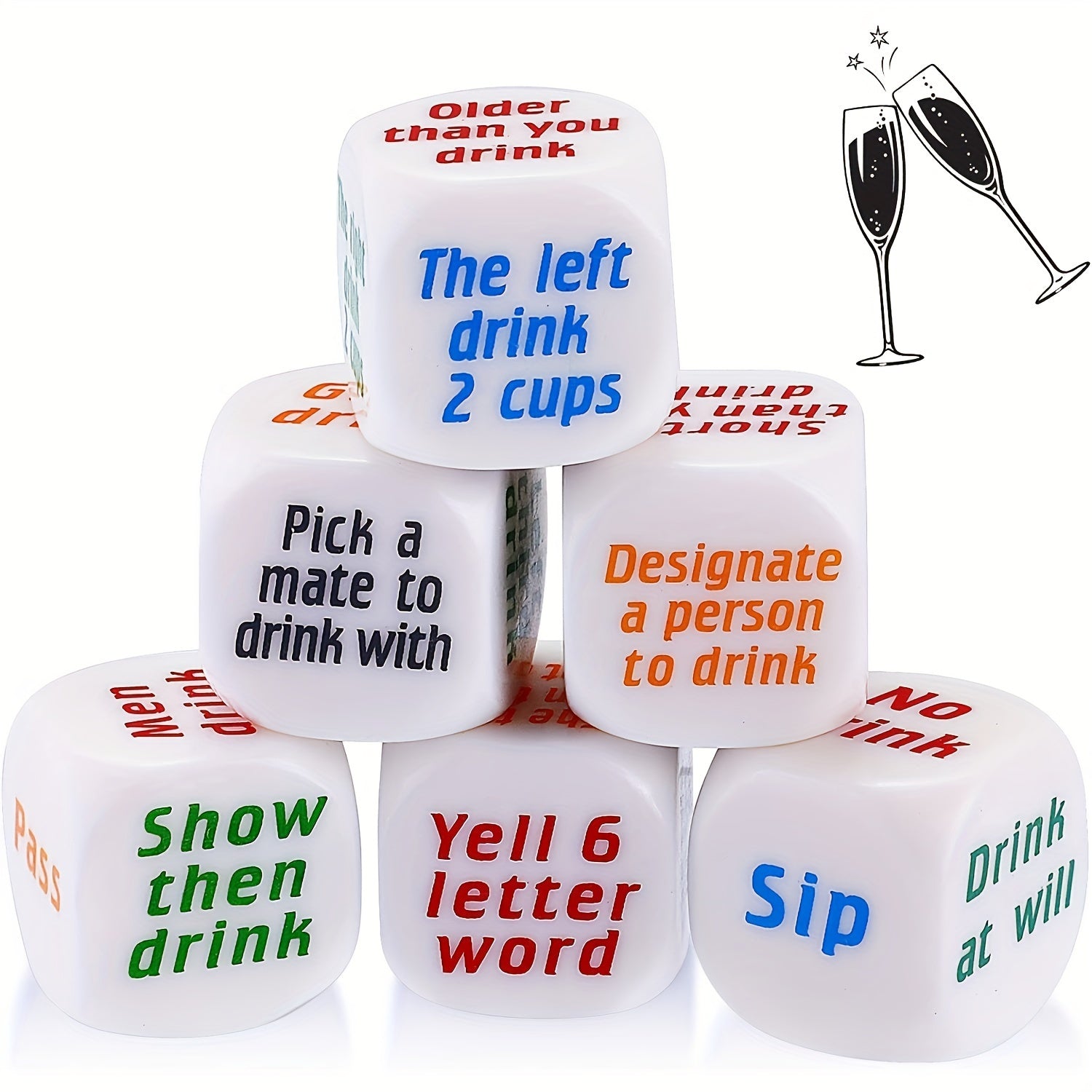 6pcs Drunk And Manic Decision Dice Set