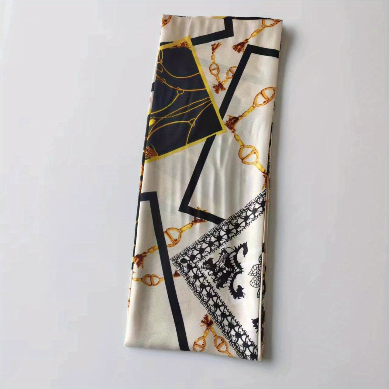 Vintage Print Thin Scarf Satin Head Scarf
