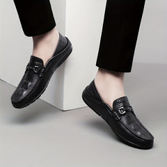 Men's Comfy Crocodile Horsebit Loafers Smart Casual Shoes