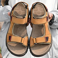 Men's Vintage Slip On Sandals Hook & Loop Summer Walking Shoes