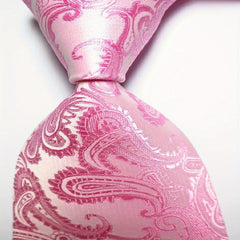 Paisley Tie Men's Set Pink Red Orange Woven
