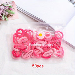 400pcs Cartoon Colorful Elastic Hair Ties - Girls' Hair Accessories