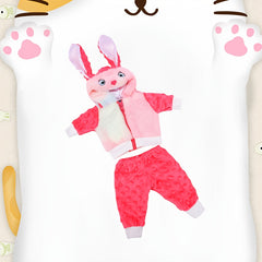 Easter Bunny Costume 2-Piece Set Pink Hoodie & Pants for 18" Dolls