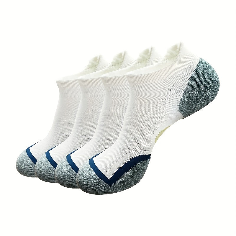 4 Pairs Unisex Athletic Ankle Socks Cushioned Low Cut Breathable