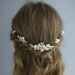 5pcs Faux Pearl Hair Comb U-shaped Hairpin Wedding Bridal Hair Accessories