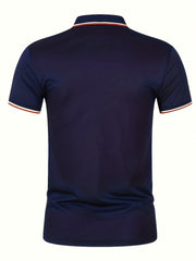 Men's Vintage Polo Shirt Casual Sport Button Up Polo Shirt