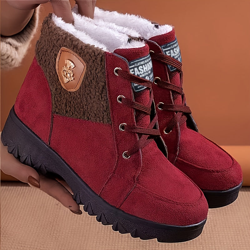 Warm Fleece Lined Ankle Boots for Women
