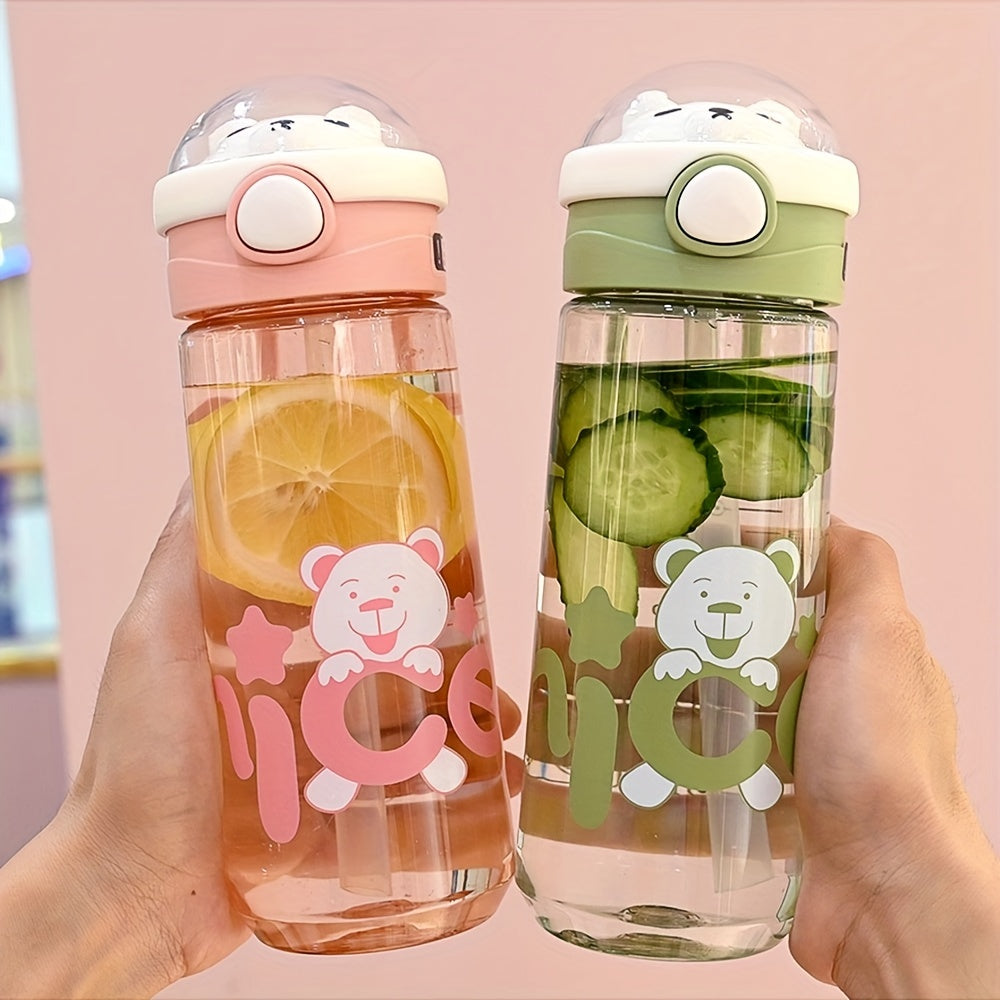 550ml 650ml Leakproof Water Bottle Plastic Straw Cup for Outdoor Fitness Travel