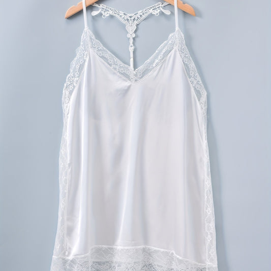 Lace Slip Nightdress V Neck Backless Sleep Dress Women's Sleepwear Dress