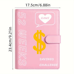 52 Week Couple Challenge Envelope Binder with Stickers, Inner Lining