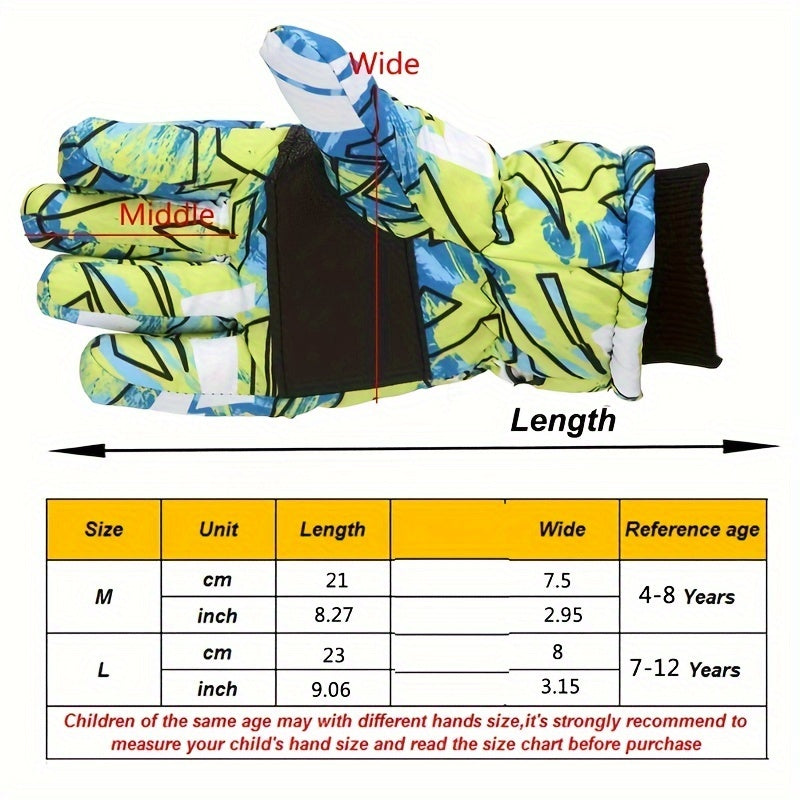 Kids Outdoor Skiing Gloves for Boys and Girls