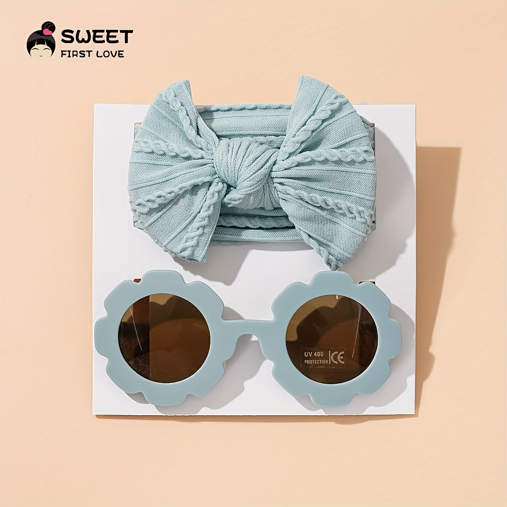 Solid Headband Sunglasses Combo Bowknot Hair Bands for Girls Children