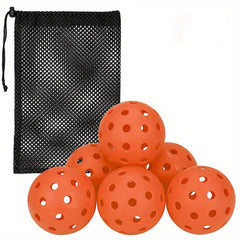 6pcs 40 Hole Pickleball Set with Mesh Bag