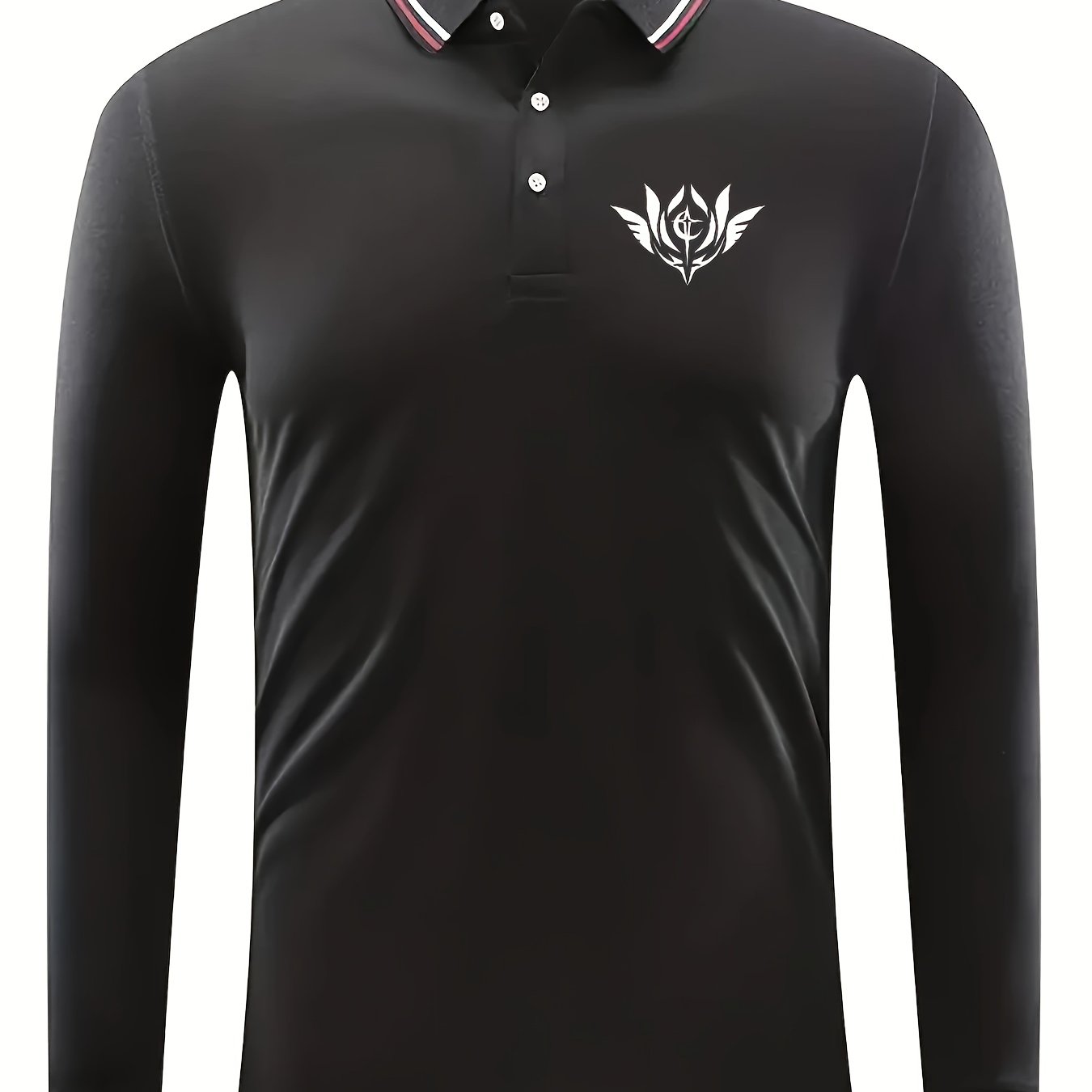 Men's Casual Custom Fit Long Sleeve Polo Shirt