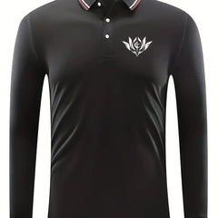 Men's Casual Custom Fit Long Sleeve Polo Shirt