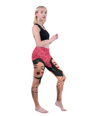 Figure Print Skinny Leggings High Waist Yoga Leggings Women's Clothing