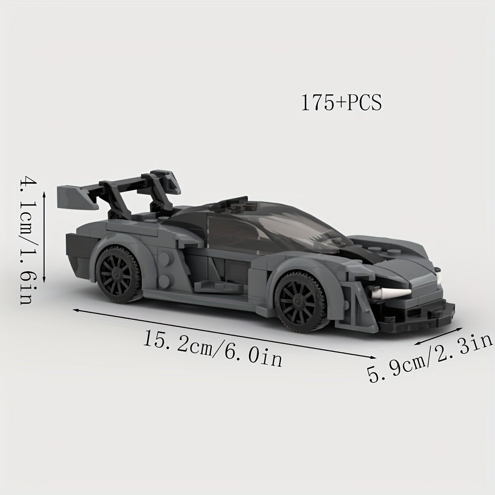 175 pcs Racing Supercar Gray Building Block Set Toy
