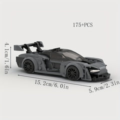 175 pcs Racing Supercar Gray Building Block Set Toy