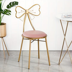 Makeup Vanity Girl Chair Stool Bedroom Bow Knot Backrest Side Table Seat Dressin