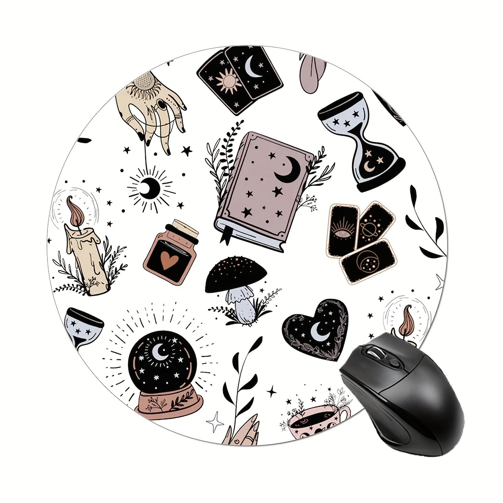 Round Mouse Pads Washable Fabrics Non Slip Rubber Base Computer Mouse Pads