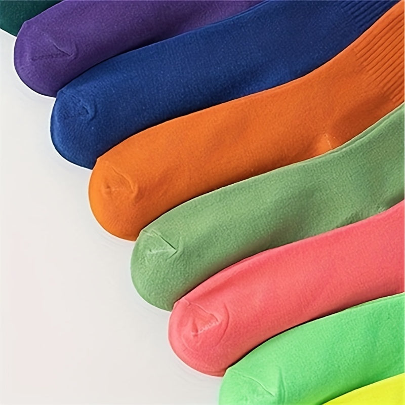 Women's Solid Mid Tube Socks (8 Pairs)