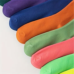 Women's Solid Mid Tube Socks (8 Pairs)