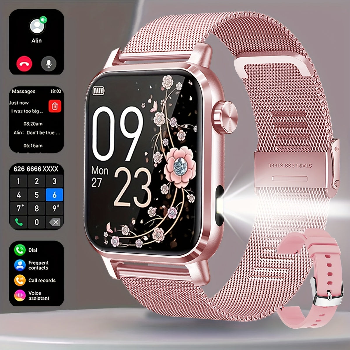 Sports Smartwatch 1.85in Screen IP68 LED Flashlight