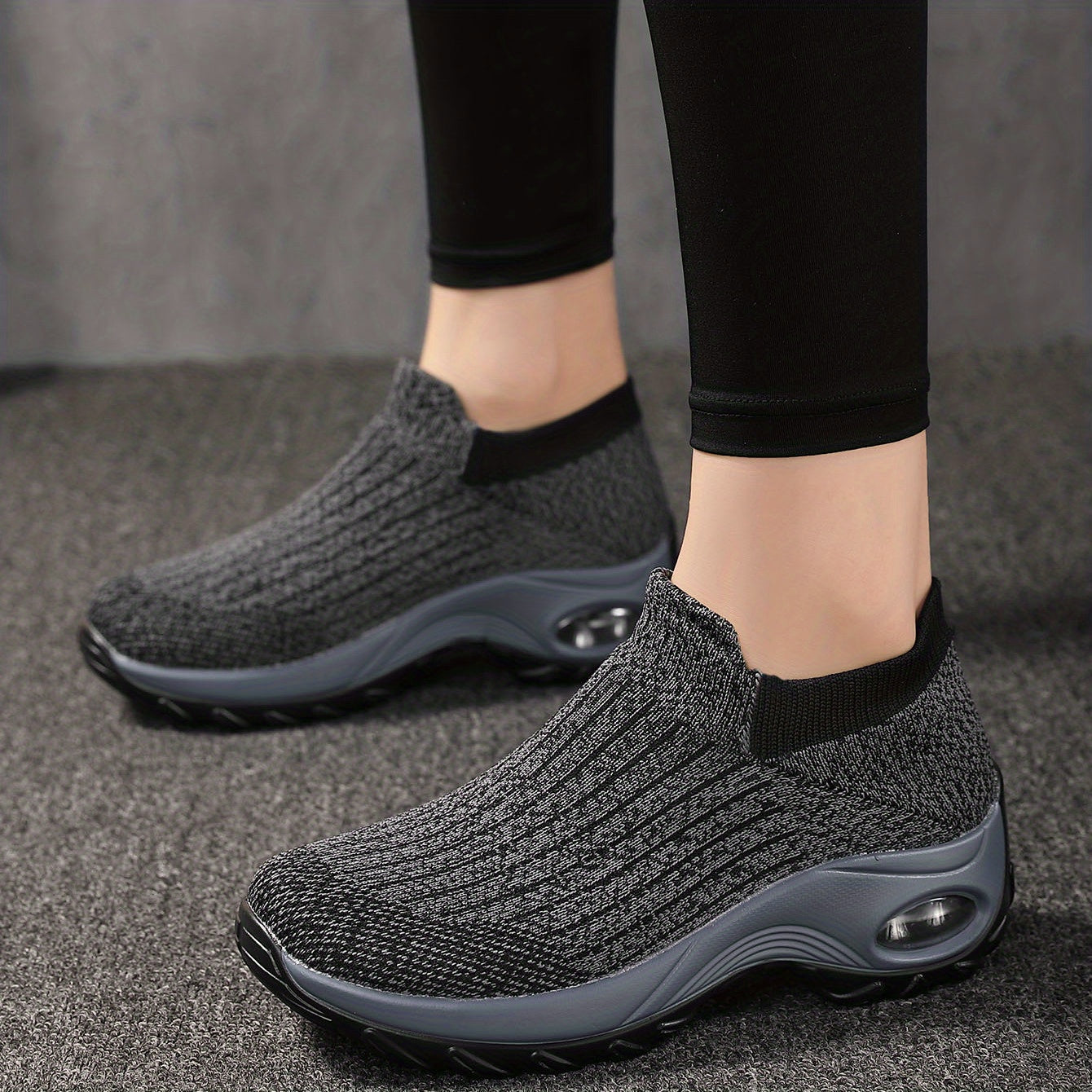 Women's Knit Slip On Sock Sneakers Air Cushion Shoes