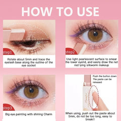 Glitter Gradient Eye Shadow Stick Waterproof Long Wear Eye Shadow Pen