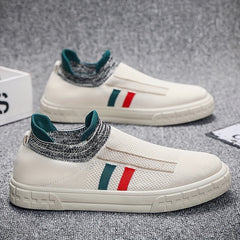 Men's Knitted Breathable Casual Shoes Slip On Sneakers For Traveling Jogging