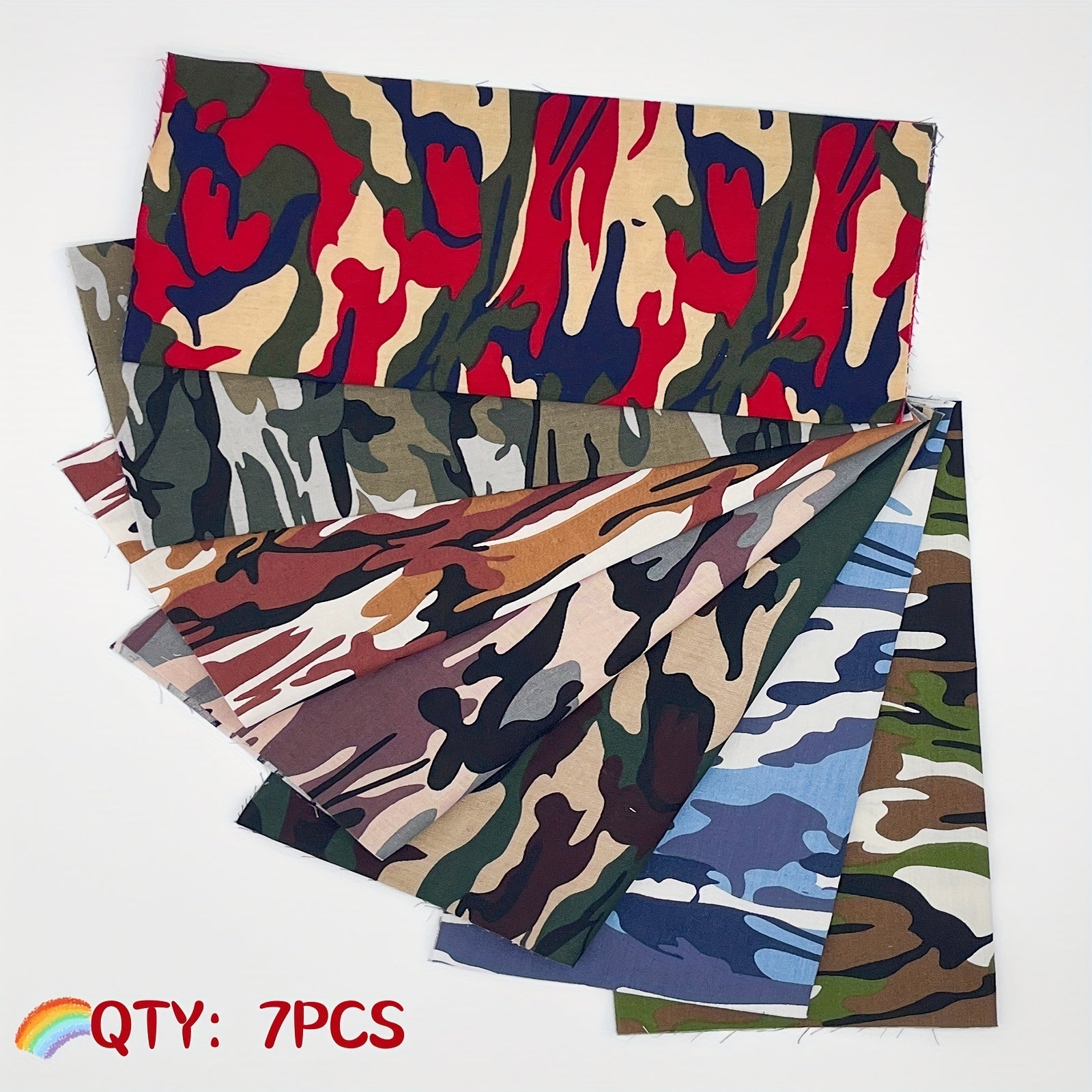 7 Pcs Small Square Patchwork Sewing Pure Cotton Cloth DIY Fabric Pack