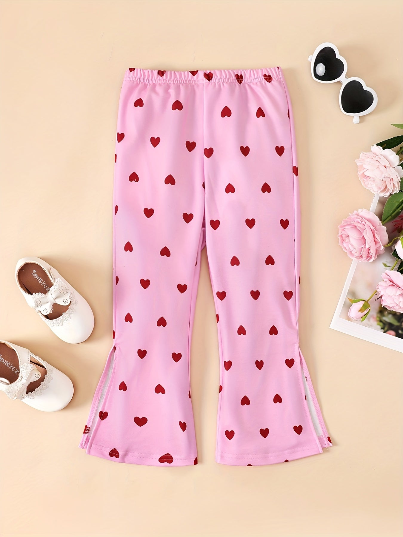 Girls' Polka Dots Bell Bottom Pants Wide Leg Trousers