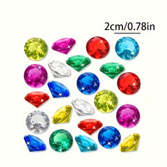 60pcs Diving Gem Pool Toys Acrylic Pirate Treasure Chest