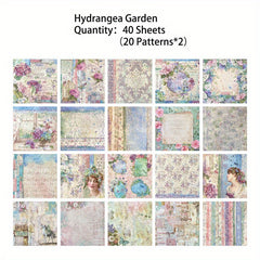 40 Sheets Vintage Lace Scrapbook Paper, Non-Sticky Square Background Paper