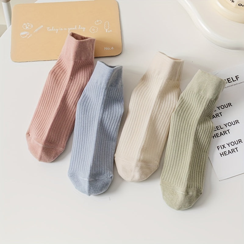 9 Pairs Letter Print Socks Comfy & Breathable Women's Short Stockings