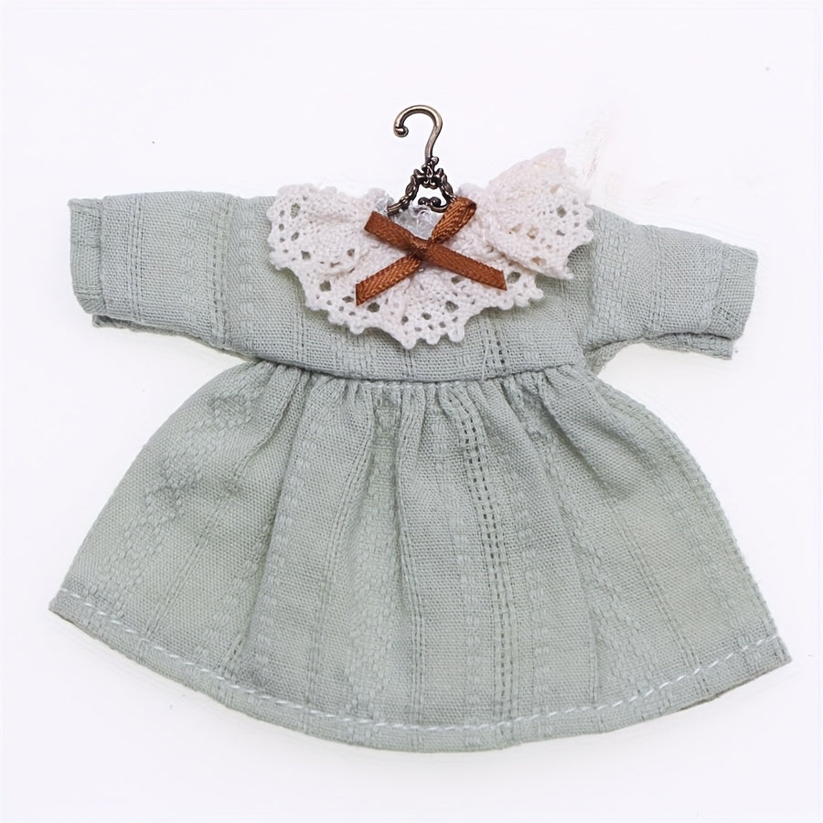 Dollhouse Skirt and Accessories Set Lace Trim Bow Detail Textured Fabric