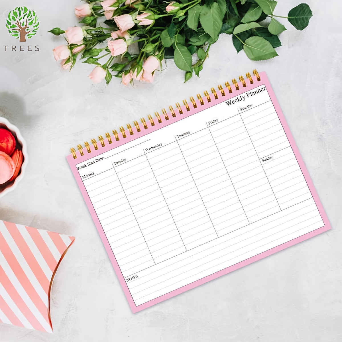 Trees Weekly Planner Notepad 7-9.5 Inches