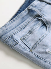 Men's Ripped Distressed Slim Fit Denim Jeans